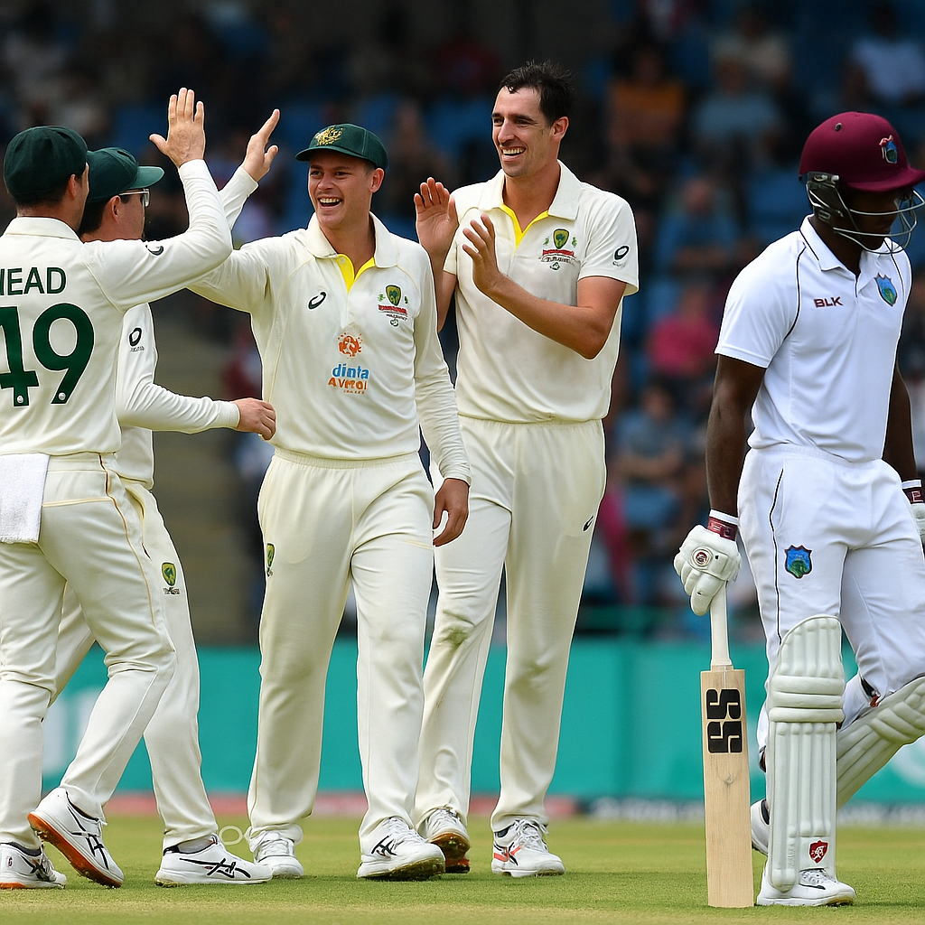 Australia West Indies Test: ऑस्ट्रेलिया ने वेस्टइंडीज को 3-0 से हराया, अंतिम टेस्ट में वेस्टइंडीज 27 रन पर सिमटी, स्टार्क बने हीरो।