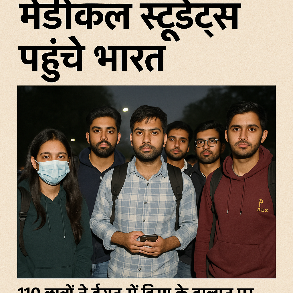 Iran Student Evacuation के तहत ईरान से 110 मेडिकल स्टूडेंट्स को सुरक्षित रेस्क्यू कर दिल्ली लाया गया, अधिकतर छात्र कश्मीर से हैं।