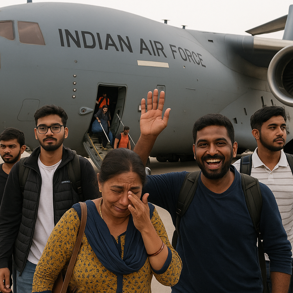 Operation Sindhu Rescue के तहत ईरान में फंसे 517 भारतीयों को भारत लाया गया, भारत सरकार ने विशेष फ्लाइट्स से चलाया सुरक्षित रेस्क्यू मिशन।
