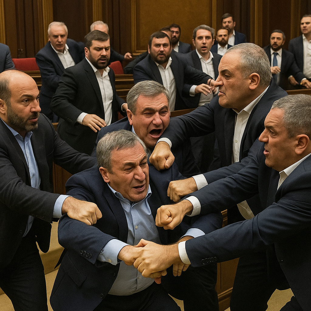 Armenia Parliament Clash विपक्षी सांसद की गिरफ्तारी के मुद्दे पर आर्मेनिया की संसद में पक्ष और विपक्ष के बीच जमकर मारपीट हुई।