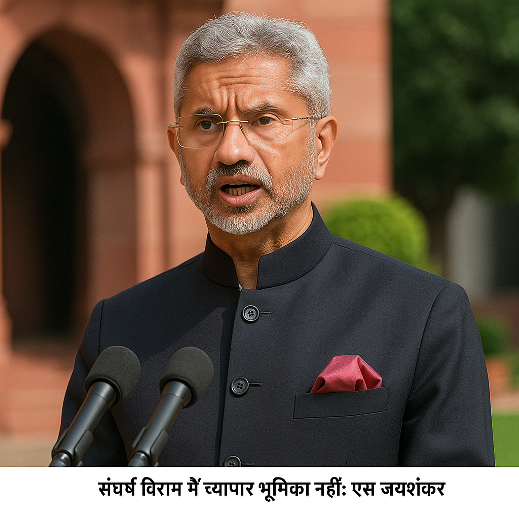 India Pakistan Ceasefire पर विदेश मंत्री एस जयशंकर ने कहा कि संघर्ष विराम में व्यापार का कोई रोल नहीं था, ट्रंप के दावे को पूरी तरह खारिज किया।