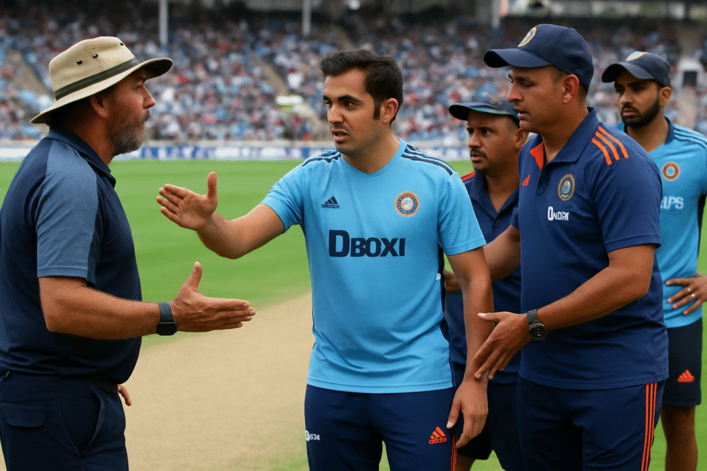 India vs England टेस्ट से पहले ओवल पिच को लेकर कोच गौतम गंभीर और क्यूरेटर में बहस, पांचवे टेस्ट को लेकर टीम इंडिया की रणनीति पर सवाल।