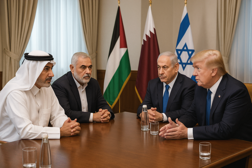 Israel Hamas Ceasefire गाजा में संघर्ष खत्म करने के लिए कतर में बातचीत, ट्रंप की हमास को चेतावनी, संघर्ष विराम पर बनी सहमति।