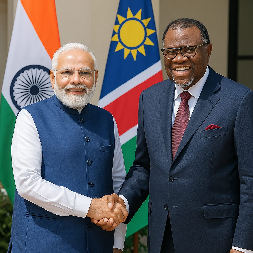 Modi Namibia Visit: पीएम मोदी को नामीबिया ने 'आर्डर ऑफ़ द मोस्ट मीराबिलिस' से नवाजा, भारत की यूपीआई तकनीक अपनाने वाला पहला देश बना नामीबिया।