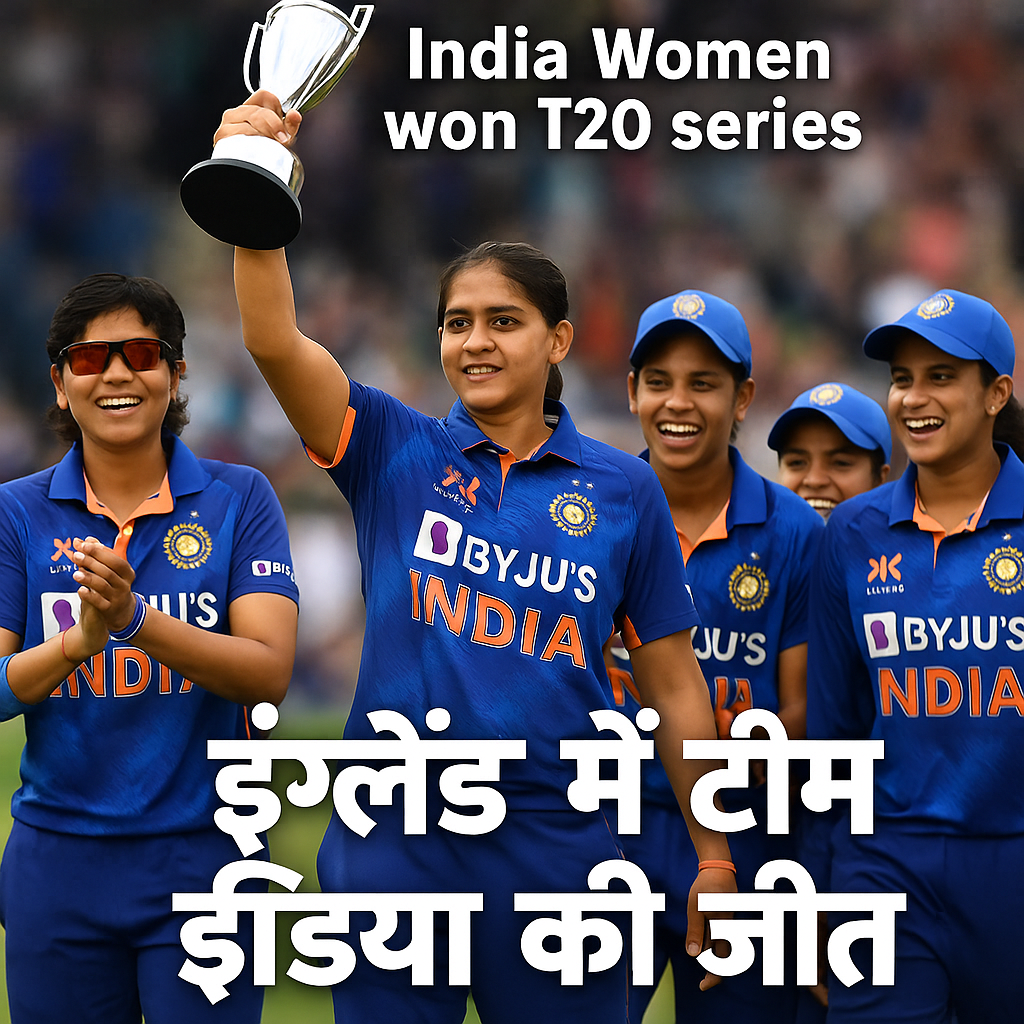 भारत और इंग्लैंड की महिला टीमों के बीच चल रही पांच T20 मैच की सीरीज का अंतिम मुकाबला 12 जुलाई को खेला जाएगा। दोनों टीमों के बीच खेले गए चार मुकाबले में टीम इंडिया 3-1 से आगे है। इसी के साथ टीम इंडिया ने 3 मैच जीत कर सीरीज भी अपने नाम कर ली है। दोनों टीमों के बीच होने वाले अंतिम मुकाबले को  12 जुलाई को एजबेस्टन के मैदान पर खेला जाएगा। T20 सीरीज खत्म होने के बाद भारत और इंग्लैंड के बीच वनडे सीरीज भी खेली जाएगी। दोनों टीमों के बीच तीन वनडे मुकाबले खेले जाएंगे।