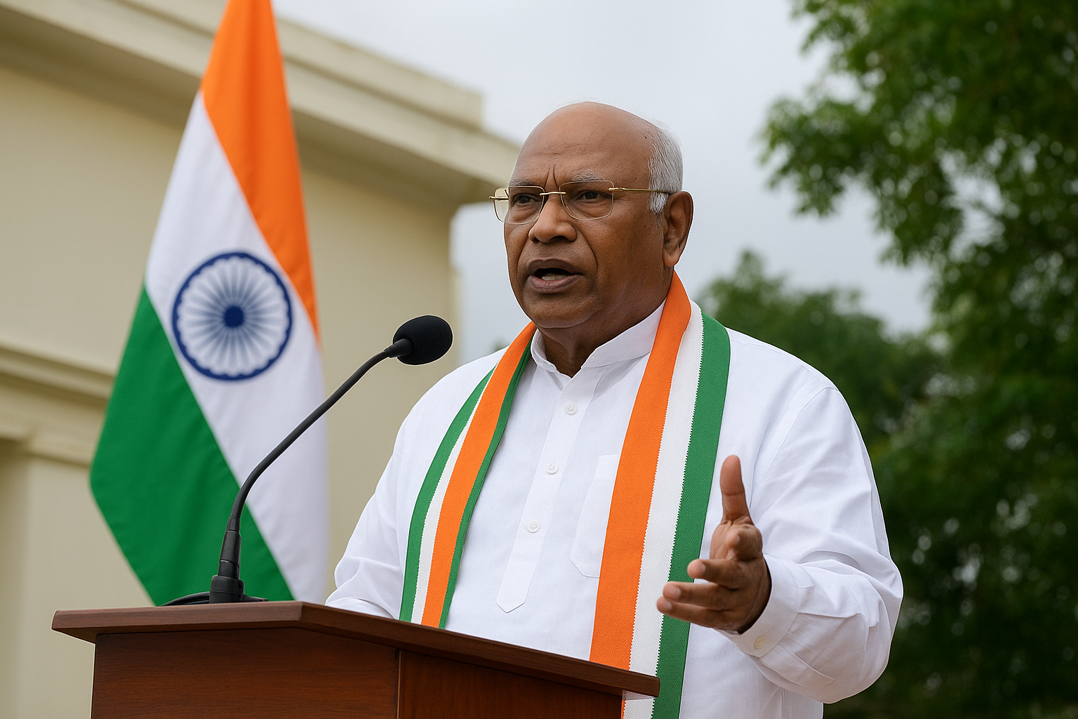 Mallikarjun Kharge Speech में कांग्रेस अध्यक्ष ने बीजेपी पर चुनाव गड़बड़ी का आरोप लगाया, मतदाता सूची से नाम हटाने और लोकतंत्र बचाने की बात कही।