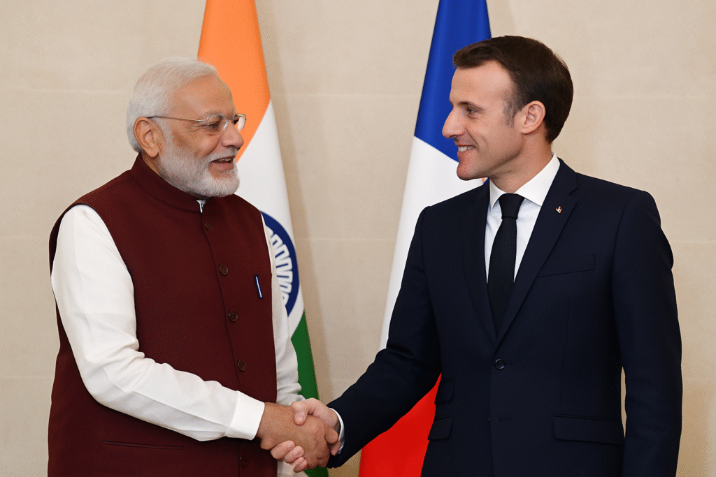 Modi Macron talks में रूस-यूक्रेन युद्ध, मिडिल ईस्ट शांति और रणनीतिक साझेदारी पर चर्चा, दोनों देशों ने सहयोग और व्यापारिक संबंध बढ़ाने पर सहमति जताई।