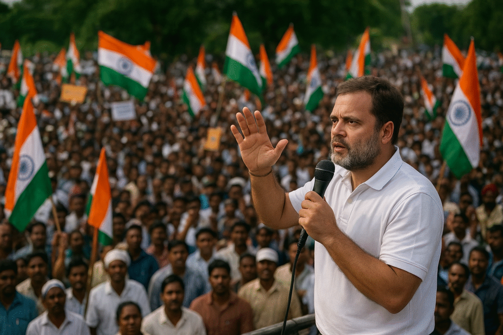 Rahul Gandhi Yatra की शुरुआत 17 अगस्त को सासाराम से होगी और 1 सितंबर पटना में खत्म होगी। 1300 किमी की यात्रा में राहुल गांधी वोटर अधिकार की लड़ाई लड़ेंगे।