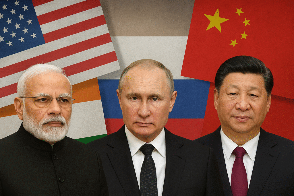 India China Russia की जुगलबंदी SCO में छाई रही। मोदी, पुतिन और जिनपिंग की मुलाकात से अमेरिका चिंतित, रणनीतिक साझेदारी पर चर्चा हुई।