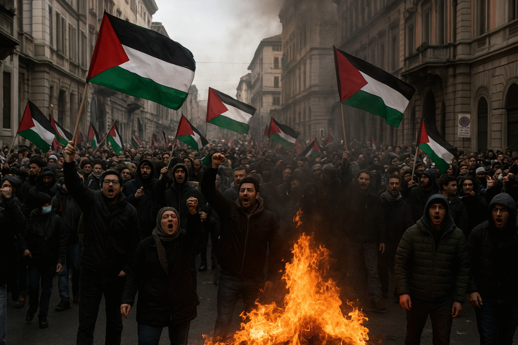 Palestine Recognition फ्रांस-कनाडा समेत कई देशों ने मान्यता दी, इटली ने इनकार किया, राजधानी में उग्र विरोध प्रदर्शन और भारी नुकसान।