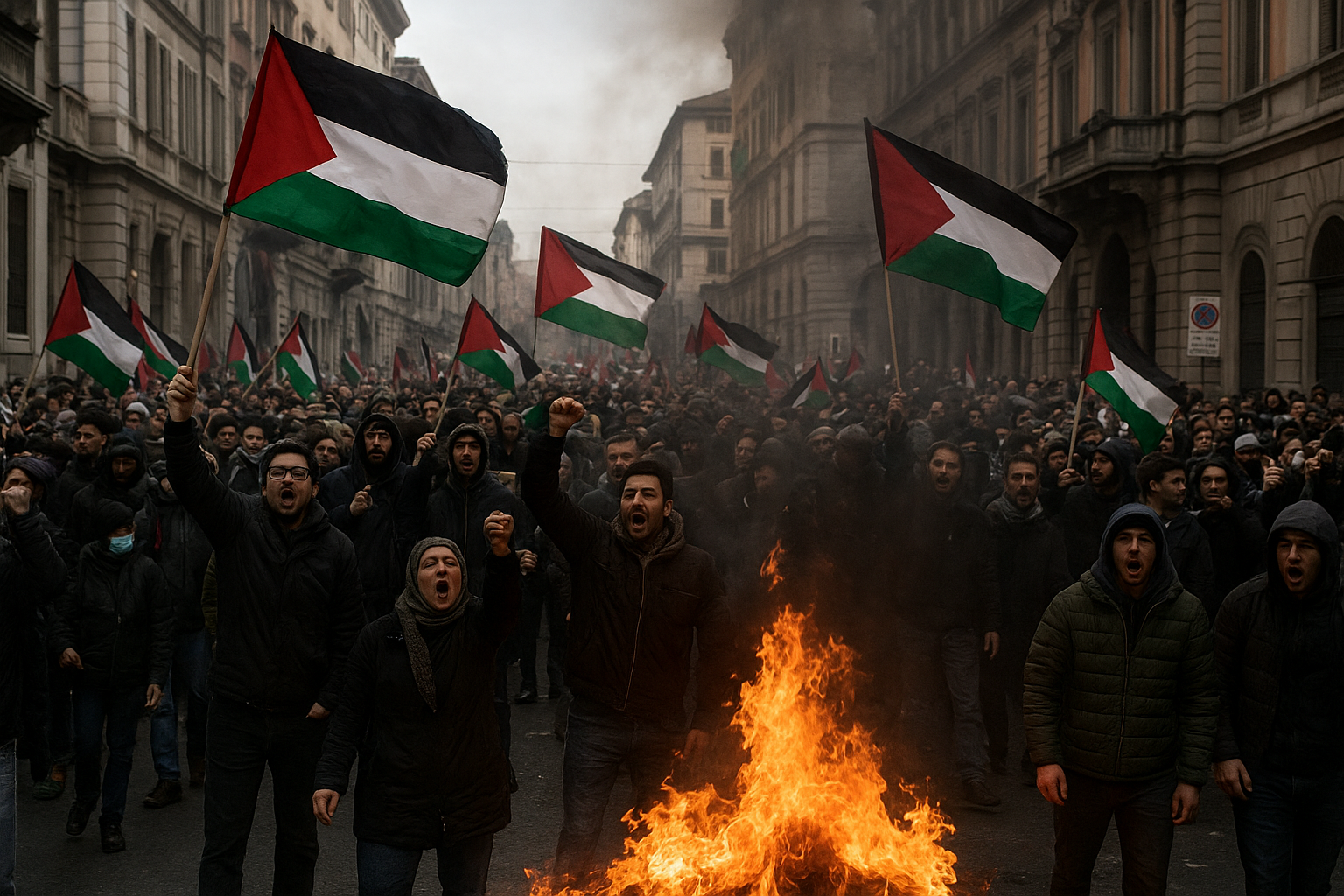 Palestine Recognition फ्रांस-कनाडा समेत कई देशों ने मान्यता दी, इटली ने इनकार किया, राजधानी में उग्र विरोध प्रदर्शन और भारी नुकसान।