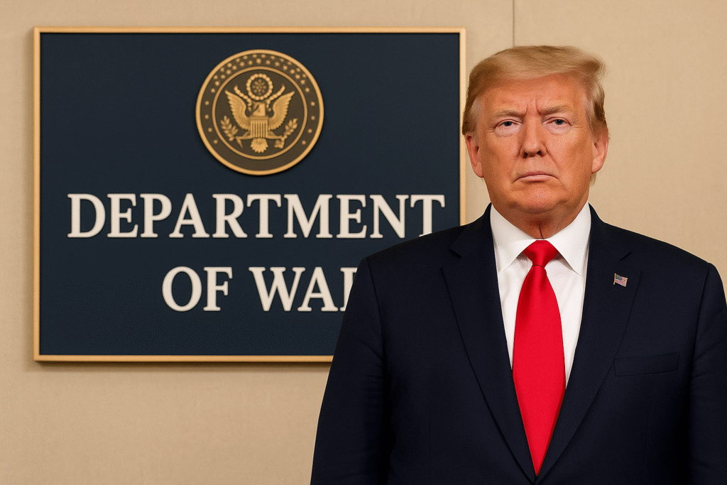 Trump Defense Department का नाम बदलकर डिपार्टमेंट ऑफ वॉर किया गया। संसद की मंजूरी के बाद लागू होगा। भारत पर टैरिफ विवाद भी बढ़ा।
