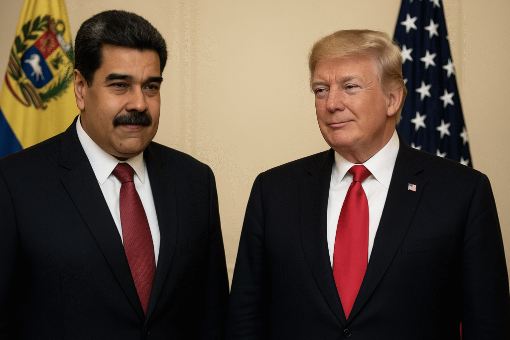 Venezuela US Tensions बढ़े, मादुरो ने ट्रंप को गिरफ्तारी की चुनौती दी। अमेरिका ने 25 मिलियन डॉलर का इनाम रखा, कोलंबिया ने मादुरो का समर्थन किया।